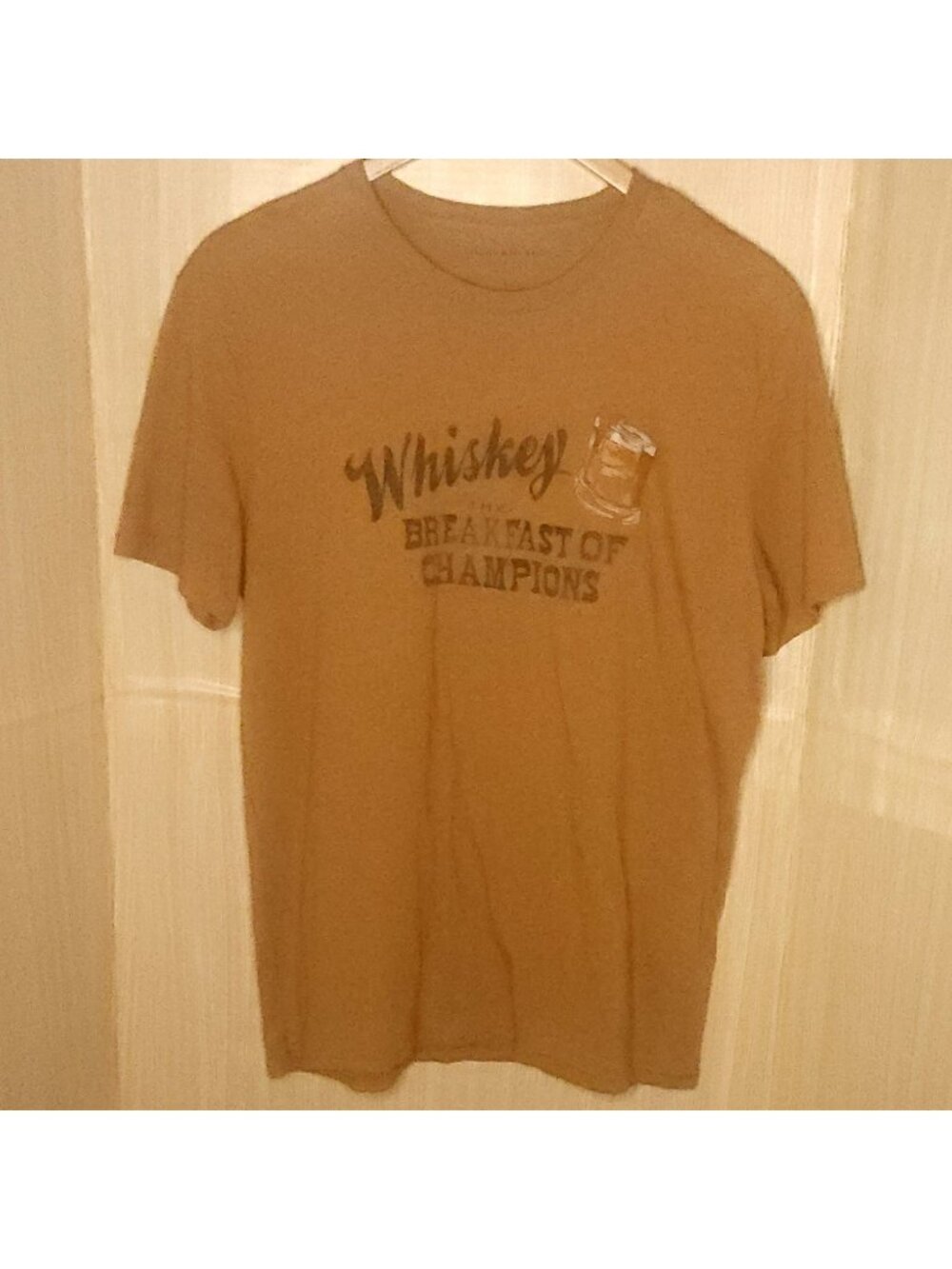 Lucky Brand Mens Brown Whiskey For Breakfast Short Sleeve Shirt Large